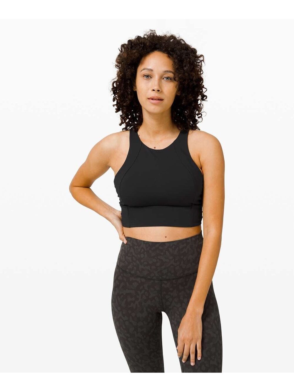 Lululemon Free To Be Serene Bra High Neck Long Line Black 10